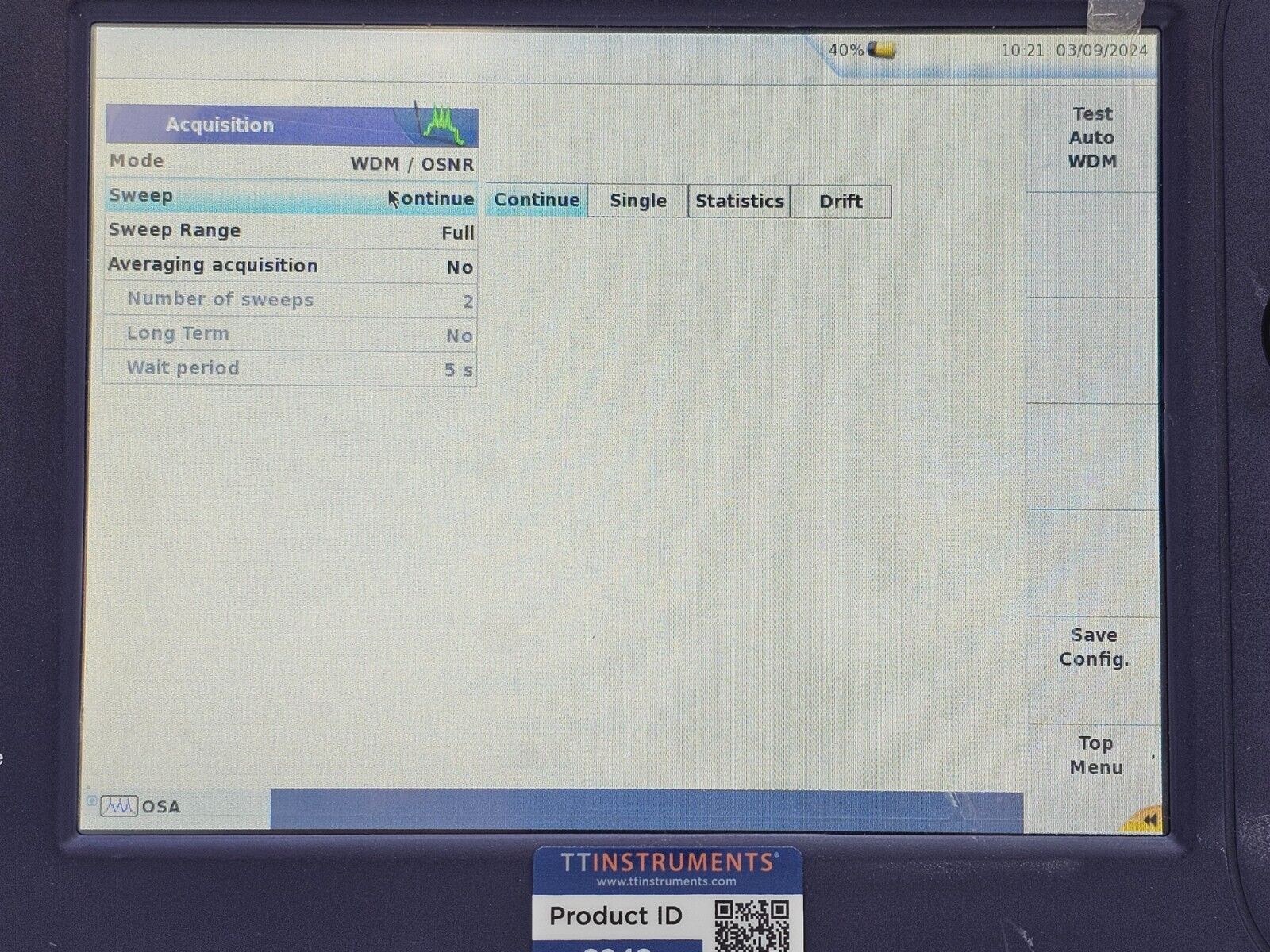 Viavi JDSU 6000A V2 + OSA-110M 1250 - 1650 nm OSA Optical Spectrum Analyzer 3