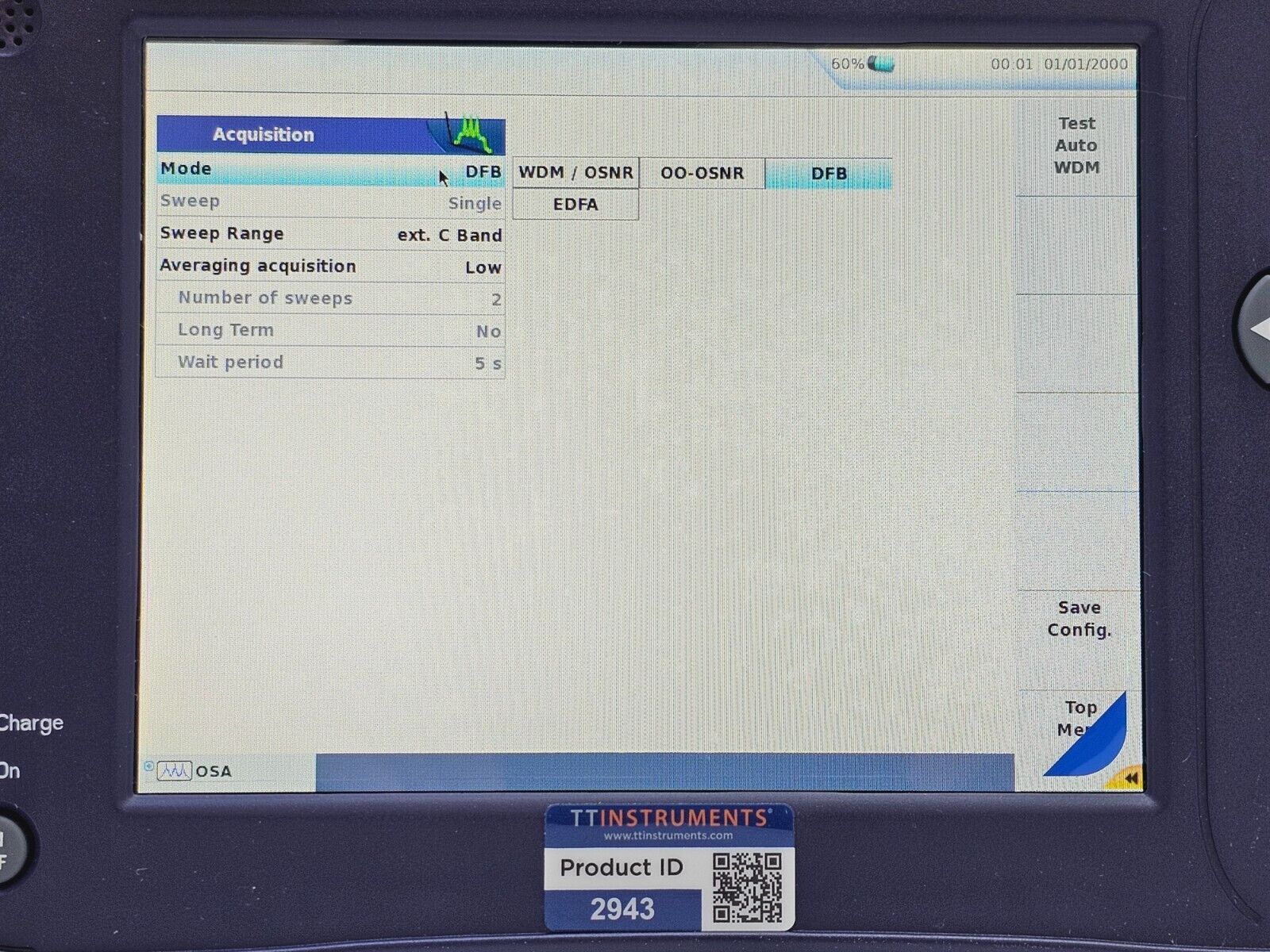 Viavi JDSU 6000A V2 + OSA-110M 1250 - 1650 nm OSA Optical Spectrum Analyzer 4