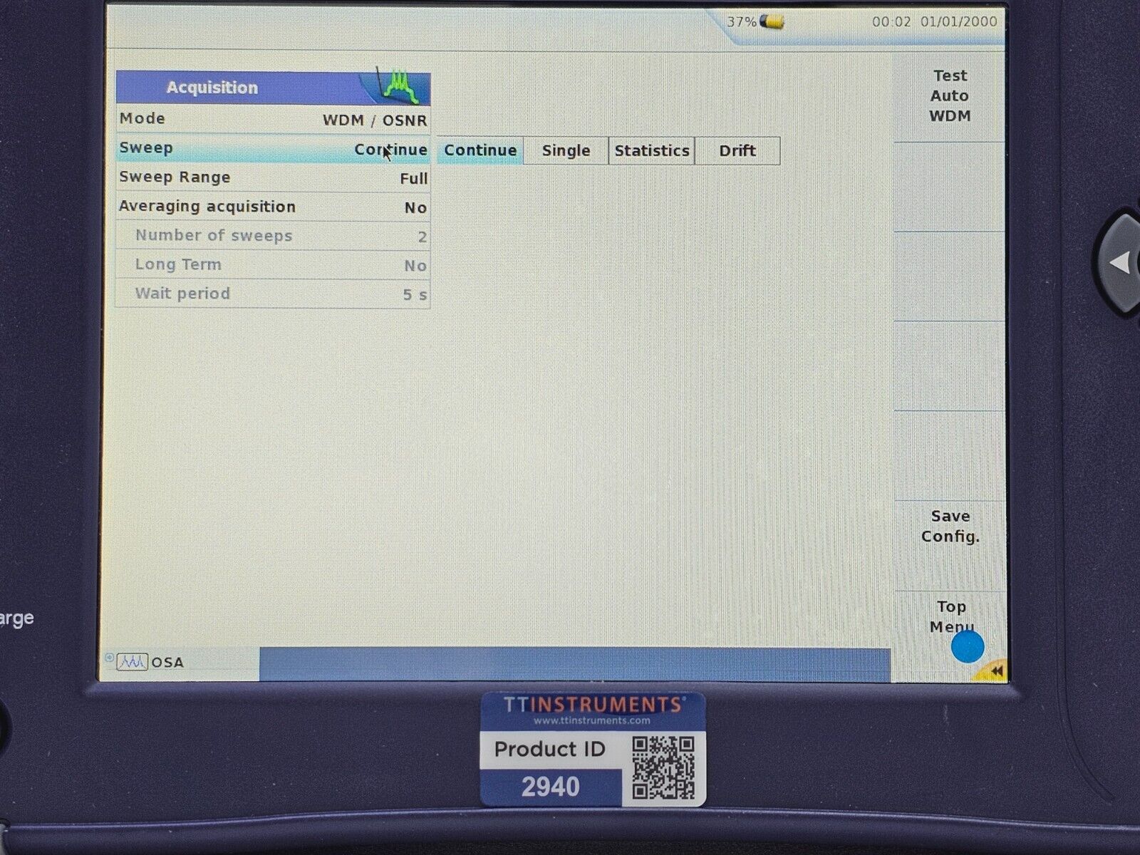 Viavi JDSU 6000A V2 + OSA-110M 1250 - 1650 nm OSA Optical Spectrum Analyzer 1