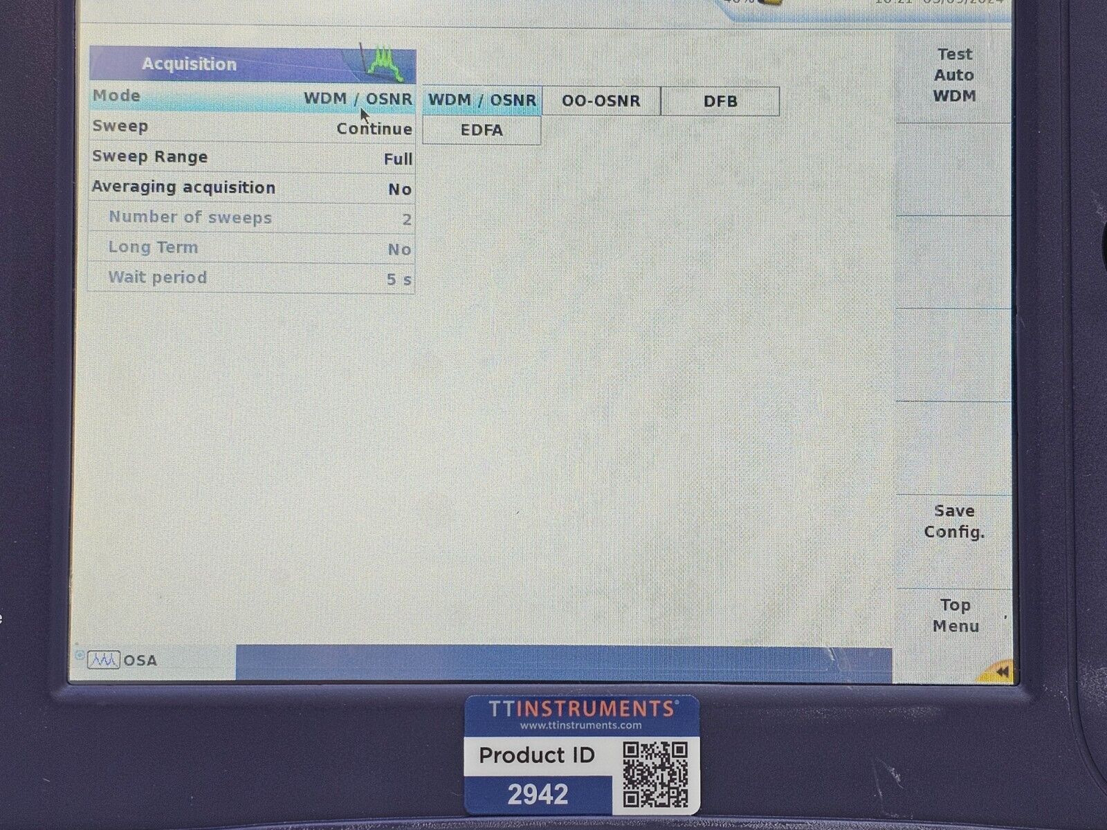 Viavi JDSU 6000A V2 + OSA-110M 1250 - 1650 nm OSA Optical Spectrum Analyzer 3