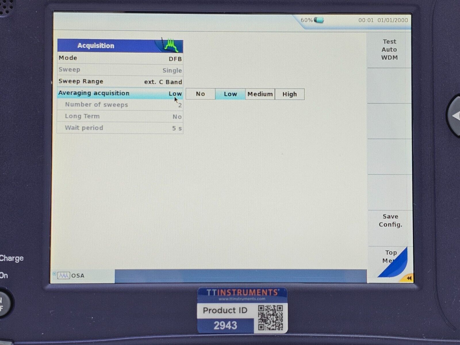 Viavi JDSU 6000A V2 + OSA-110M 1250 - 1650 nm OSA Optical Spectrum Analyzer 4