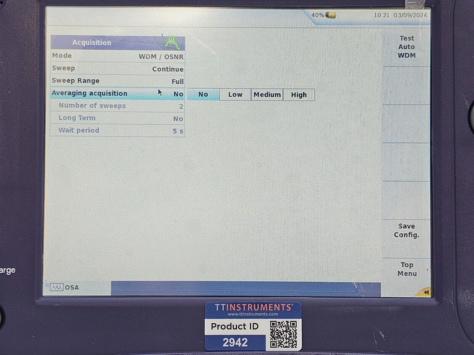 Viavi JDSU 6000A V2 + OSA-110M 1250 - 1650 nm OSA Optical Spectrum Analyzer 3