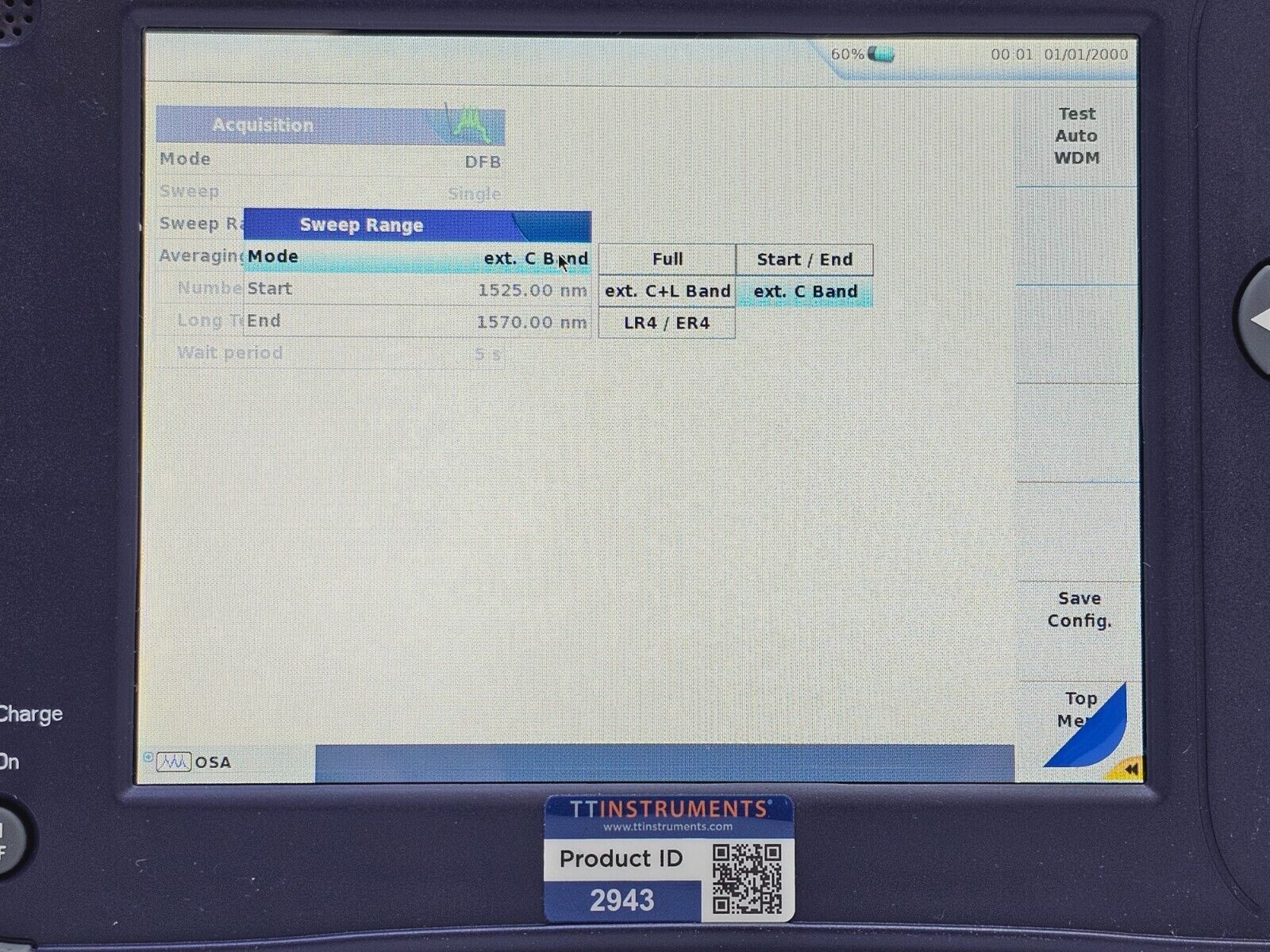 Viavi JDSU 6000A V2 + OSA-110M 1250 - 1650 nm OSA Optical Spectrum Analyzer 4