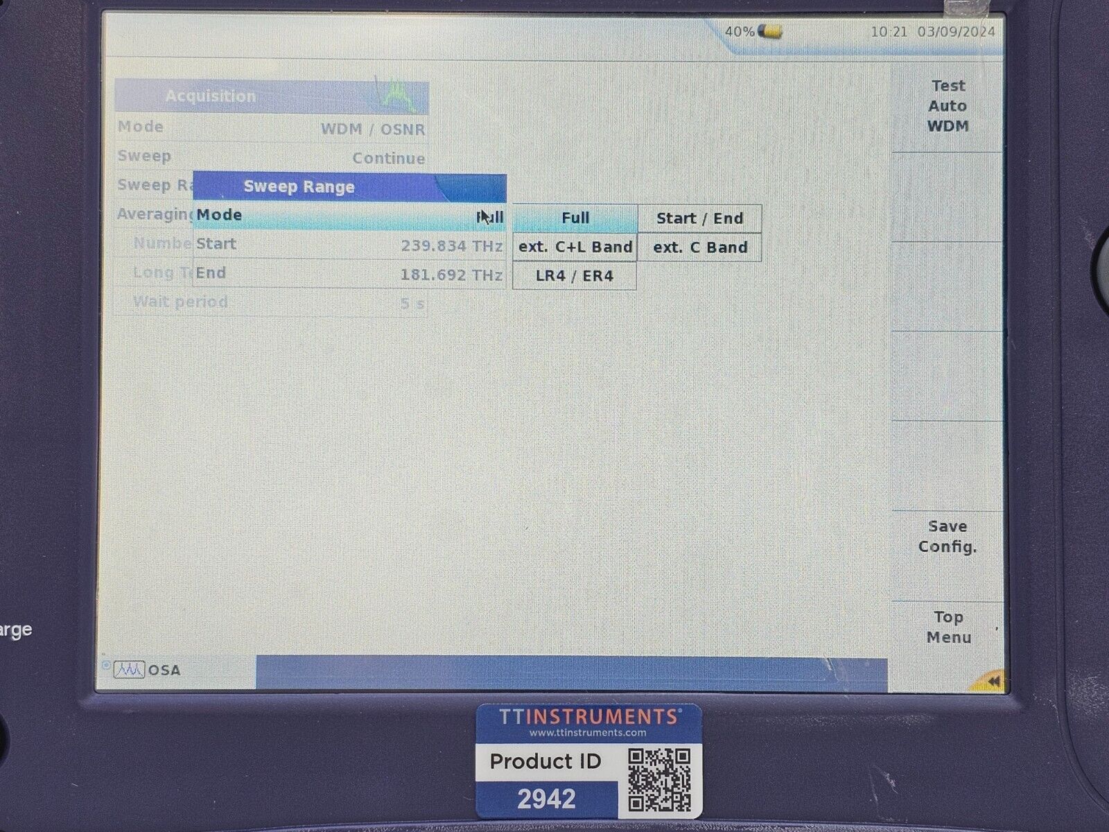 Viavi JDSU 6000A V2 + OSA-110M 1250 - 1650 nm OSA Optical Spectrum Analyzer 3