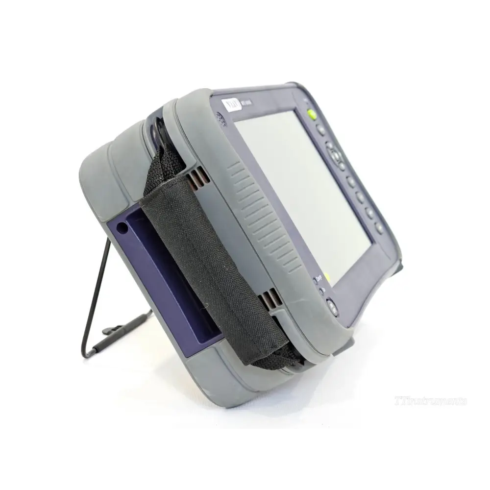 Viavi MTS 6000A V2 OSA-110M left-side view showing shoulder strap, integrated kickstand, and unit profile