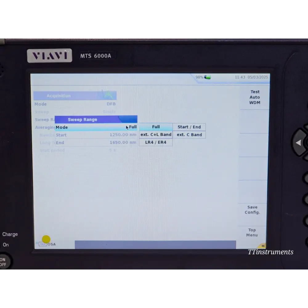 Viavi JDSU 6000V2 + OSA-110M OSA Optical Spectrum Analyzer 1250nm up to 165014