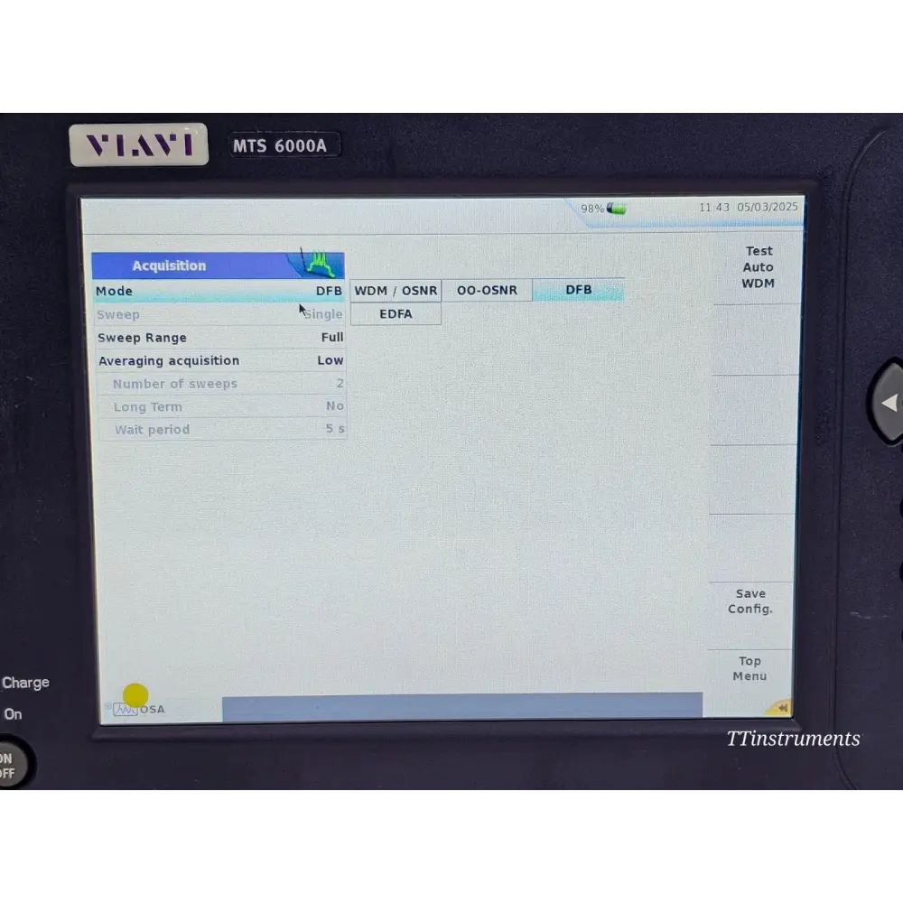 Viavi JDSU 6000V2 + OSA-110M OSA Optical Spectrum Analyzer 1250nm up to 165013