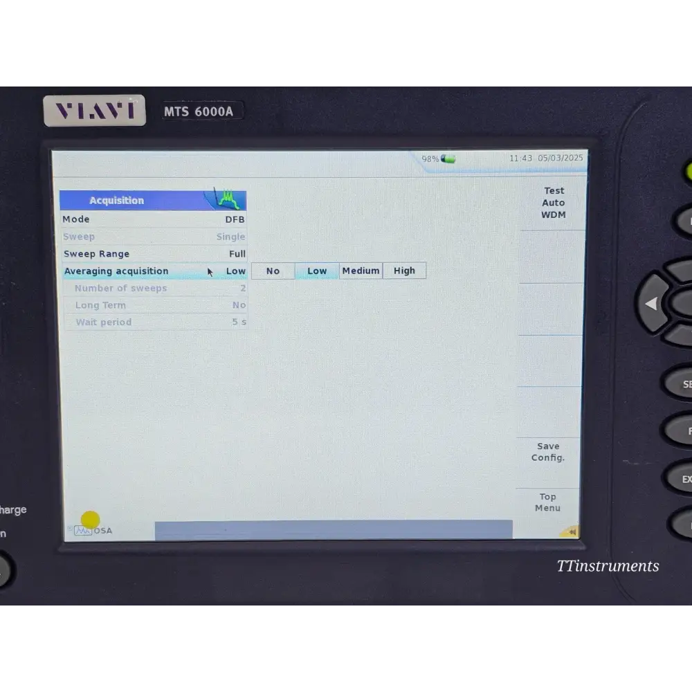 Viavi JDSU 6000V2 + OSA-110M OSA Optical Spectrum Analyzer 1250nm up to 165015