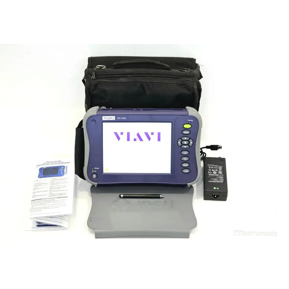 Viavi MTS 6000A V2 OSA-110M optical spectrum analyser full kit — mainframe, carry bag, power adapter, stylus, manual