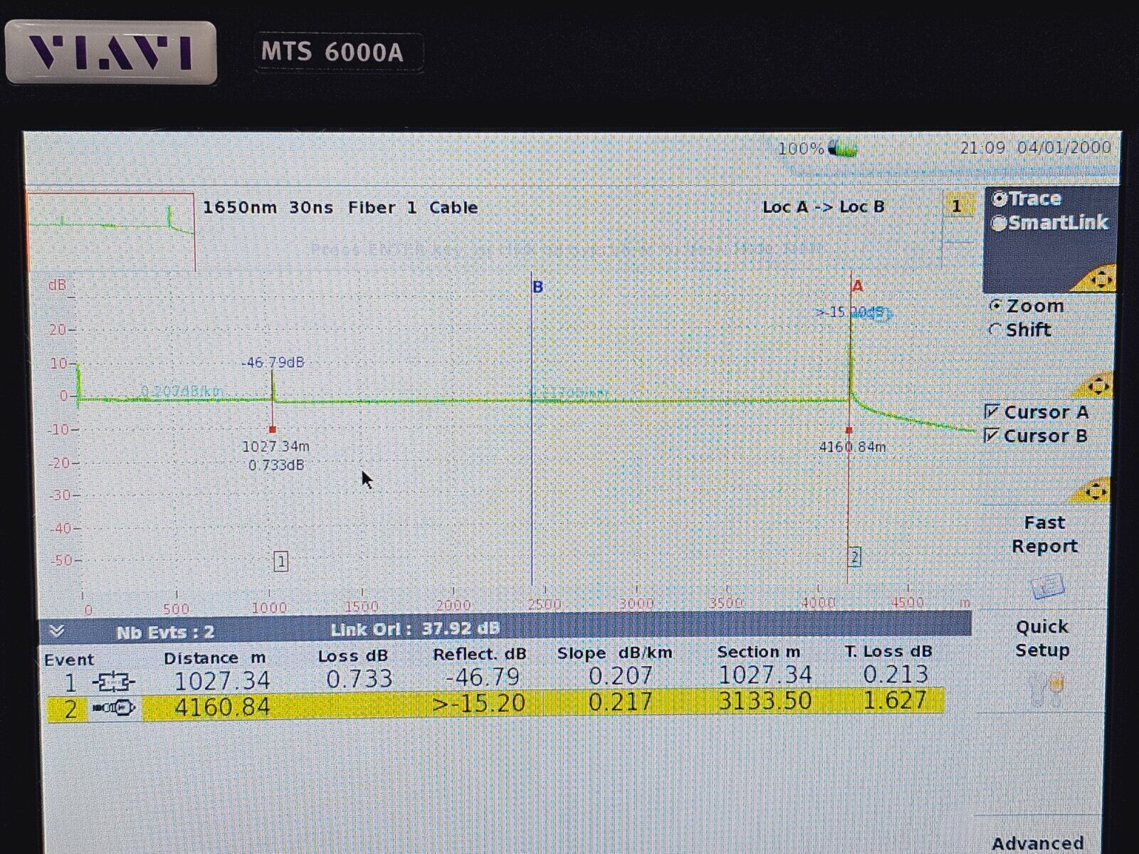 Viavi JDSU 81165 B OTDR Module 1650 nm In-Service Filtered E81165B APC 43 dB