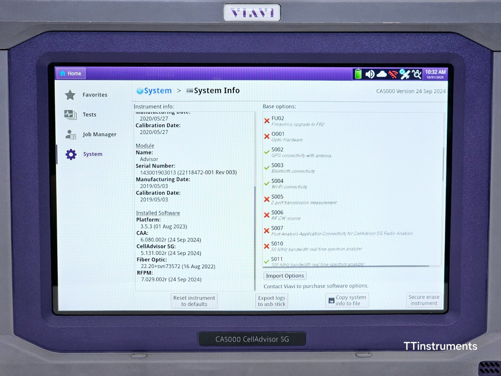 Viavi JDSU CA5000 CellAdvisor 5G + 4G NR TM NSA DSS Signal Analyzer with Options