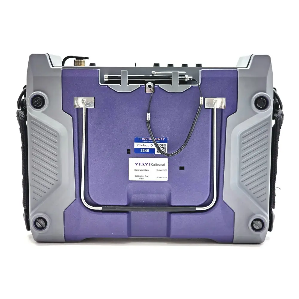 Viavi CA5000 CellAdvisor 5G rear label showing calibration date 13-Jun-2022 and TT Instruments product ID 3346