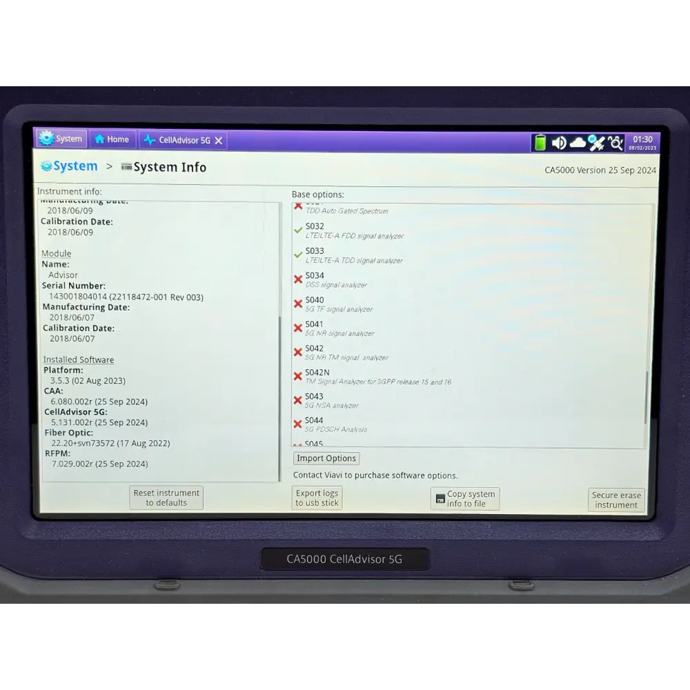 Viavi JDSU CA5000 CellAdvisor 5G Option F002 5G NR FR1 - 6 GHz & FR2 - 40 GHz