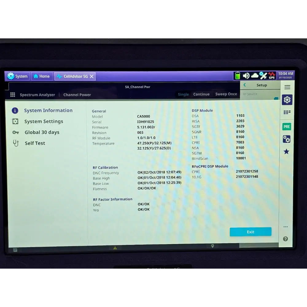 Viavi JDSU CA5000 CellAdvisor 5G Option F002 5G NR FR1 - 6 GHz & FR2 - 40 GHz