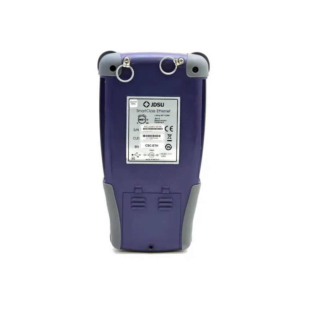 Viavi SmartClass CSC-ETH tester rear view showing battery compartment and labelling