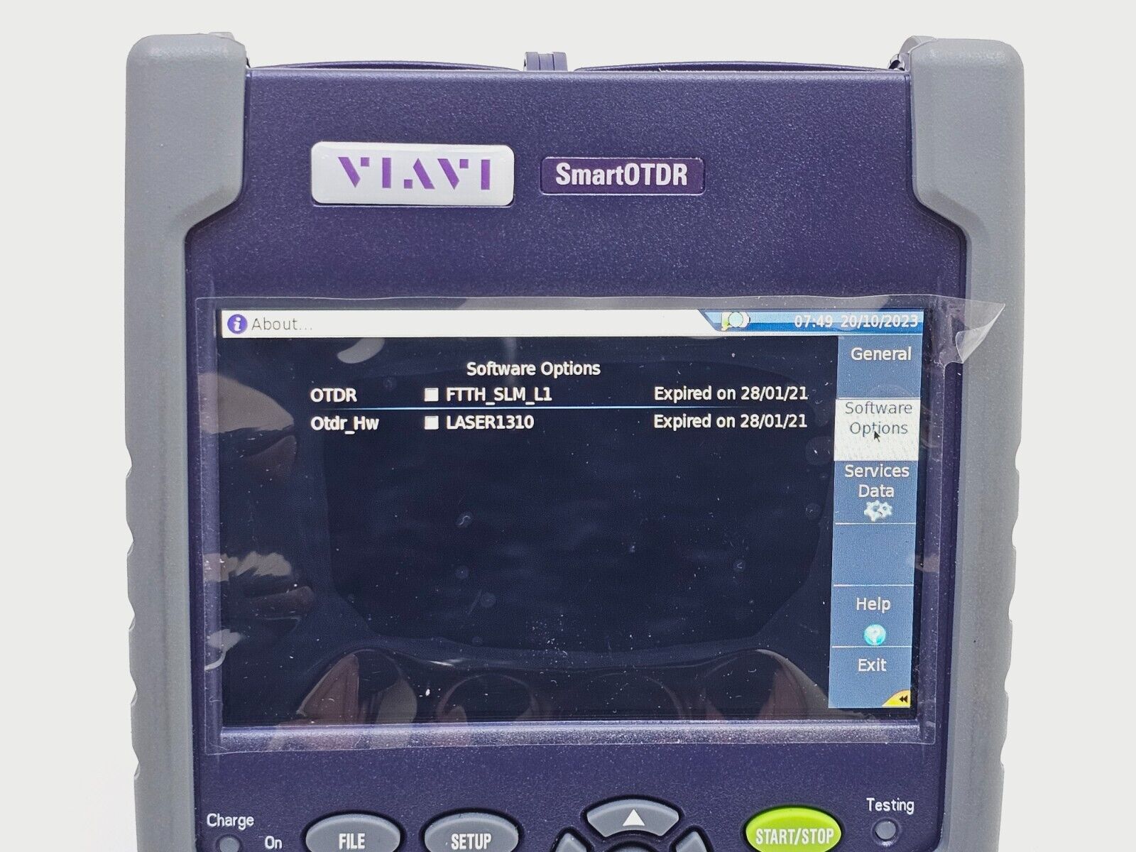Viavi JDSU E100AS SmartOTDR 1550 nm 35 dB SM Metro Access OTDR VFL APC SC Source