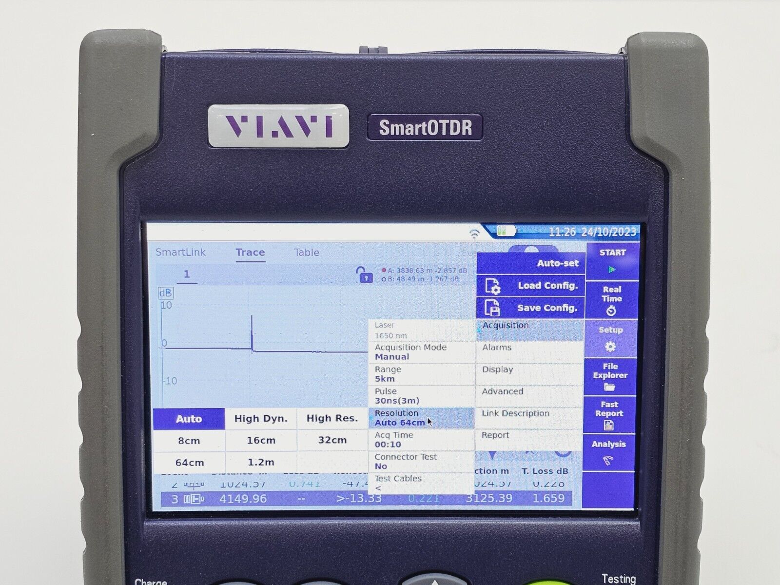 Viavi JDSU E118FA65PPM-APC SmartOTDR Filtered 1650 nm 32 dB SM OTDR with PON PM