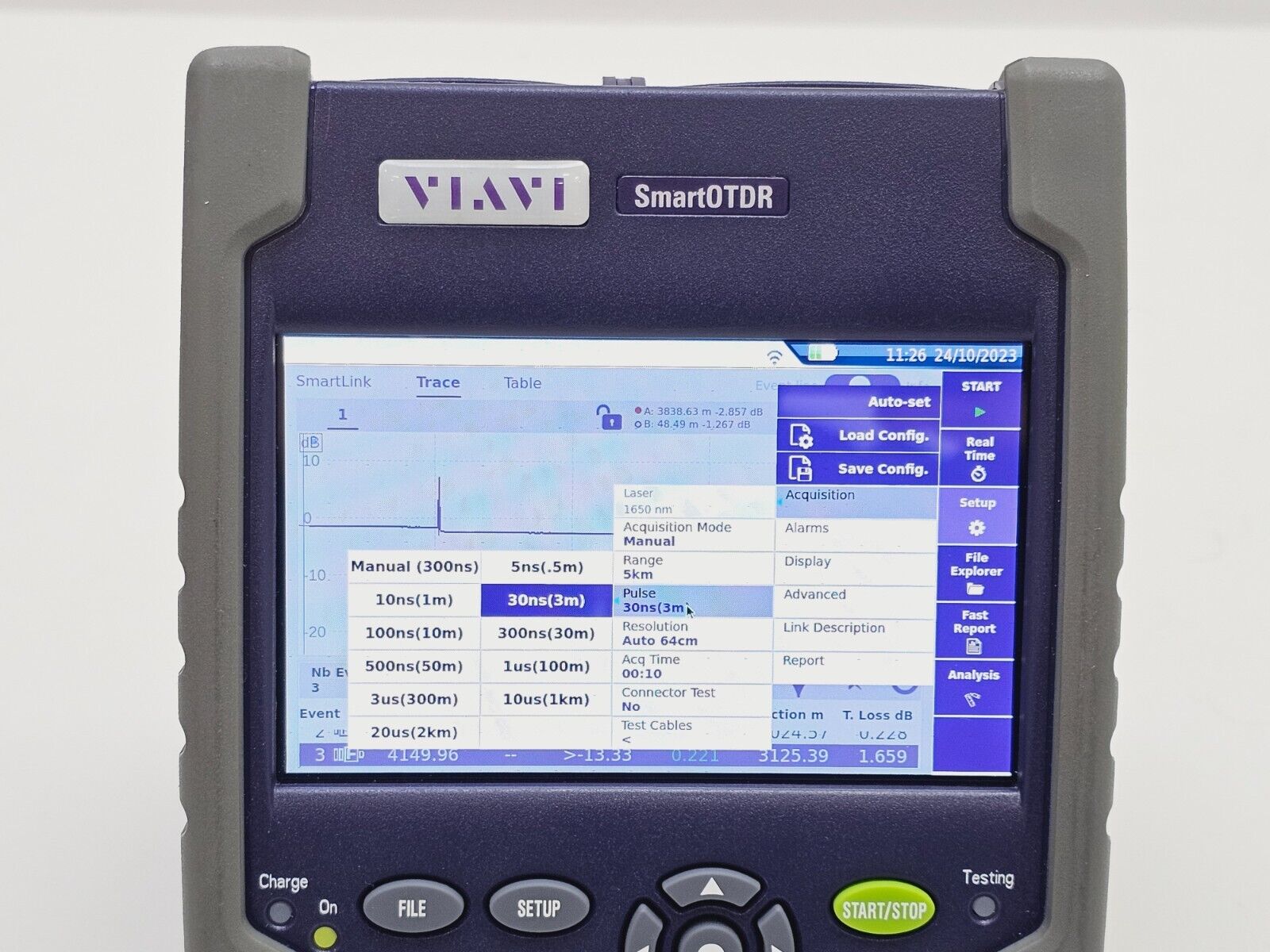 Viavi JDSU E118FA65PPM-APC SmartOTDR Filtered 1650 nm 32 dB SM OTDR with PON PM