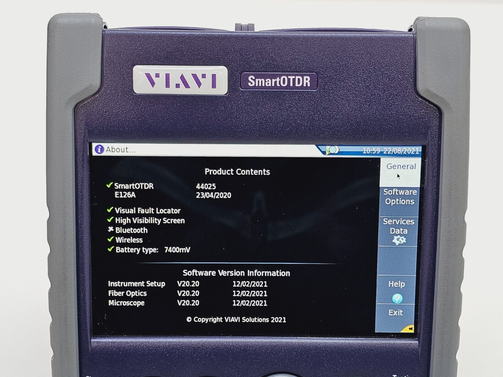 Viavi JDSU E126A SmartOTDR 1310/1550 nm 37/35 dB SM Metro Access OTDR VFL APC SC