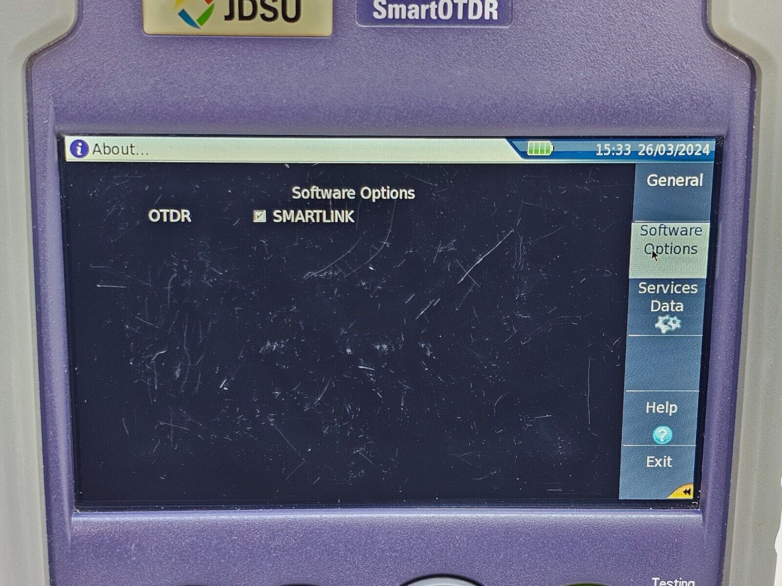 Viavi JDSU E126A SmartOTDR 1310/1550 nm 37/35 dB SM Metro Access OTDR APC-SC