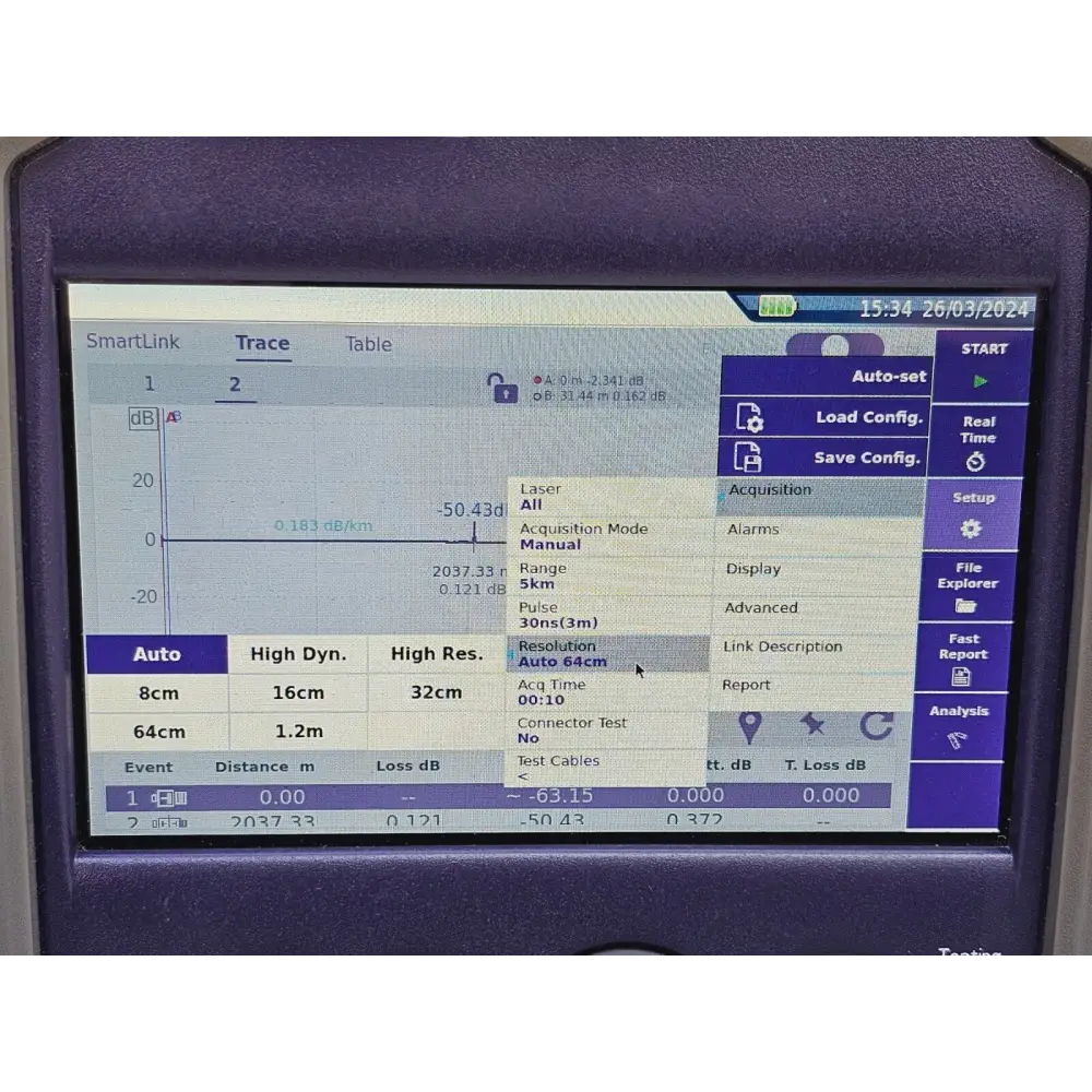 Viavi E126A SmartOTDR with all included accessories laid out for sale contents overview