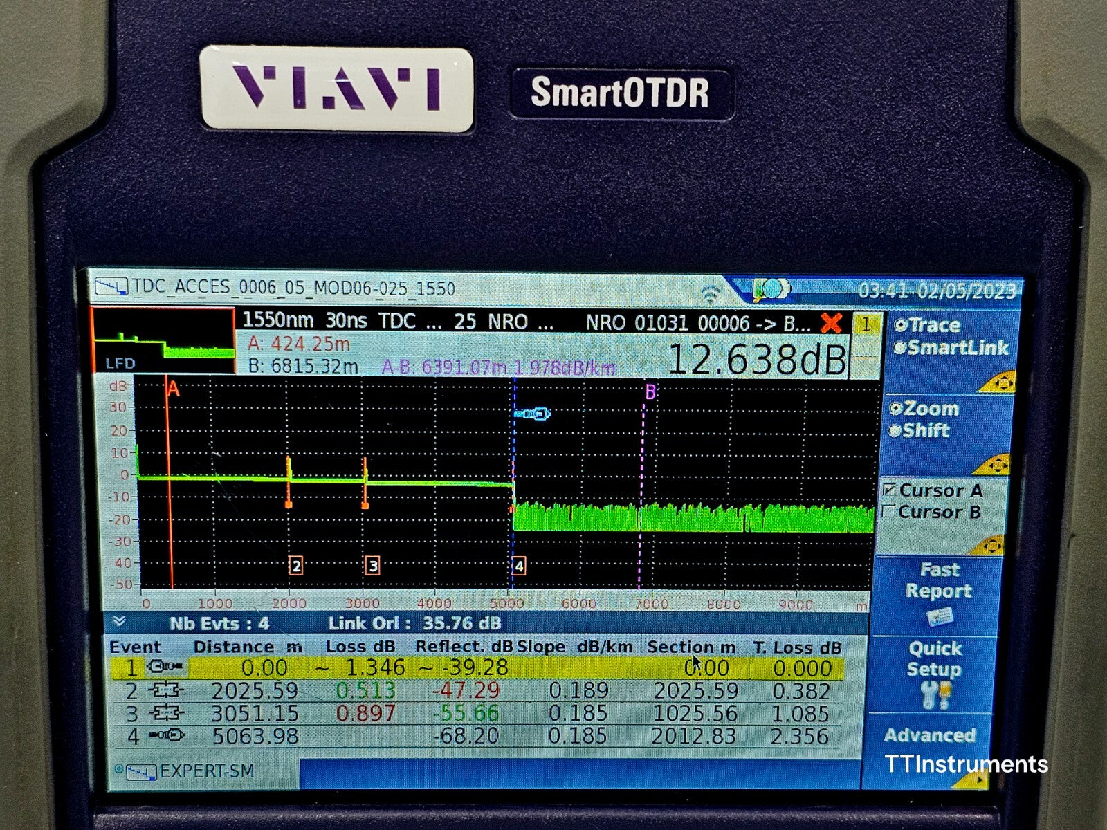 Viavi JDSU E126A SmartOTDR 1310/1550 nm APC SM Metro Access OTDR Smartlink 2019