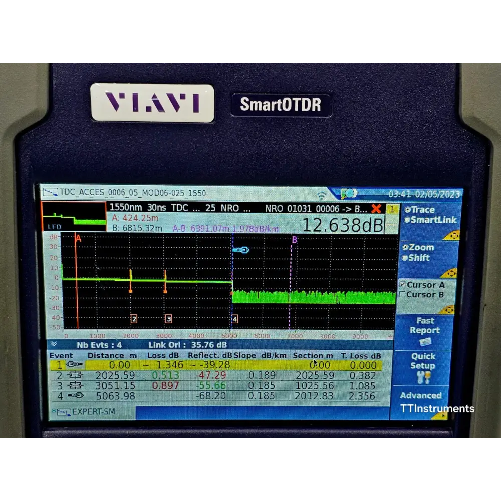 Viavi JDSU E126A SmartOTDR complete kit laid out showing all included accessories