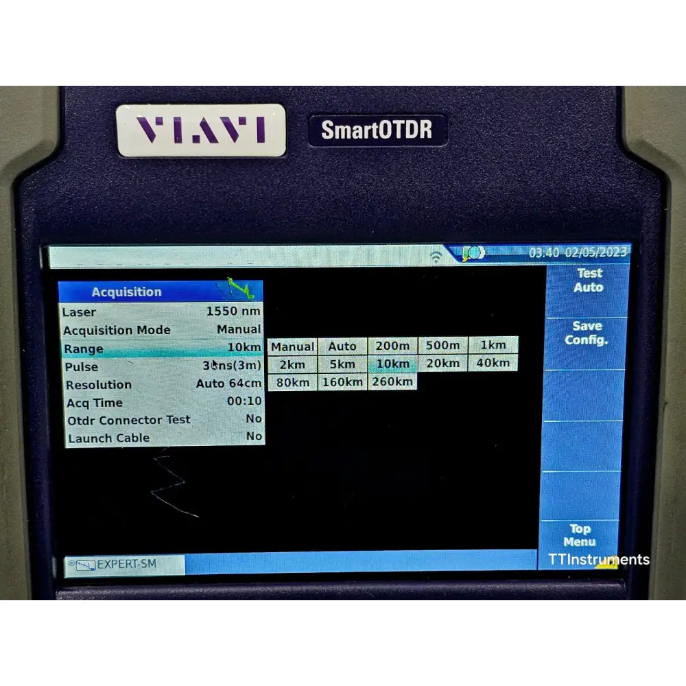 Viavi JDSU E126A SmartOTDR angled front view showing display and keypad layout