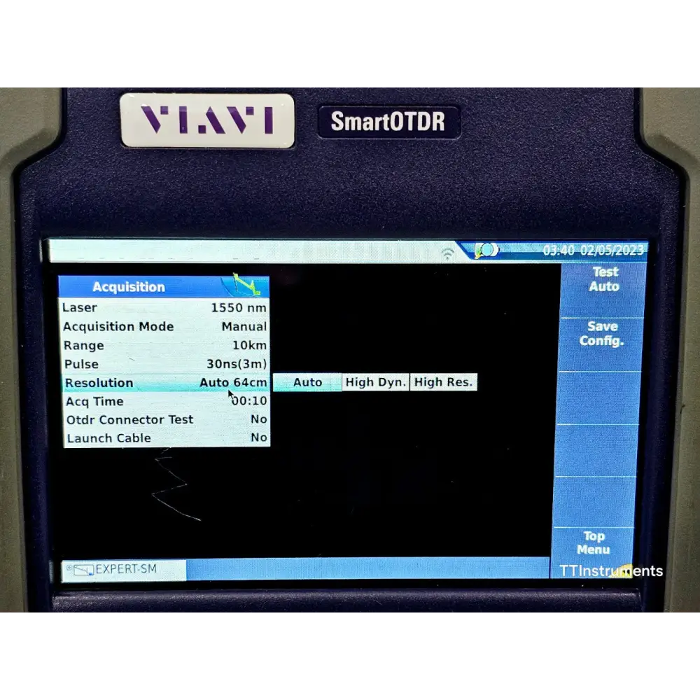 Viavi E126A SmartOTDR unit showing overall cosmetic condition from front