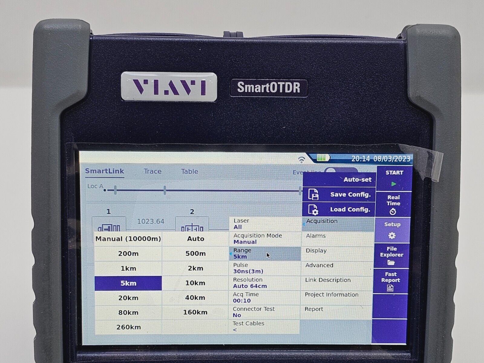 Viavi JDSU E126B SmartOTDR 1310/1550 nm 40/40 dB SM Long Haul OTDR VFL APC SC