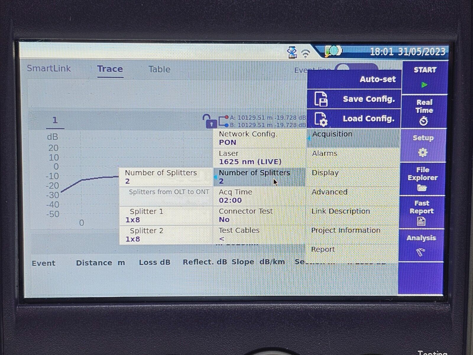 Viavi JDSU E136FB SmartOTDR 1310/1550 & 1625 Live 41 dB SM Long Haul OTDR VFL