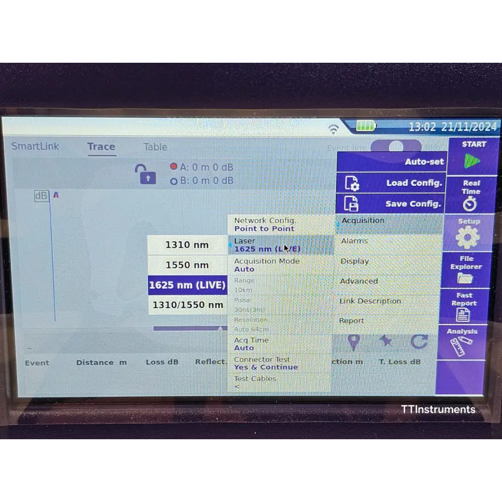 Viavi JDSU E136FB SmartOTDR serial number and model label on rear casing