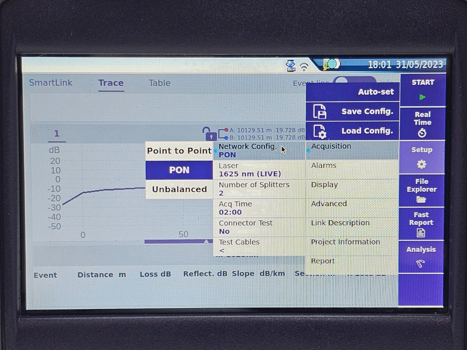 Viavi JDSU E136FB SmartOTDR 1310/1550 & 1625 Live 41 dB SM Long Haul OTDR VFL