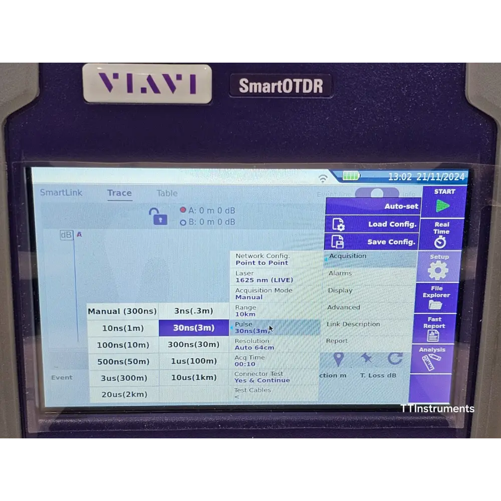 Viavi JDSU E136FB SmartOTDR USB and connectivity port detail on side panel