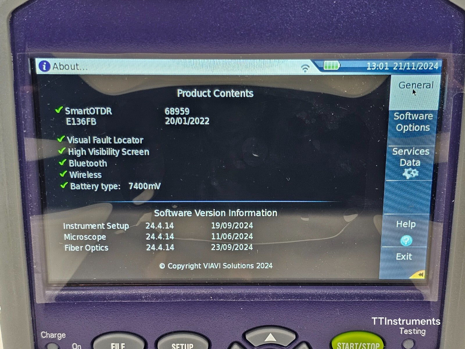 Viavi JDSU E136FB SmartOTDR 1310/1550 & 1625 Live 41 dB SM Long Haul OTDR MFD 22