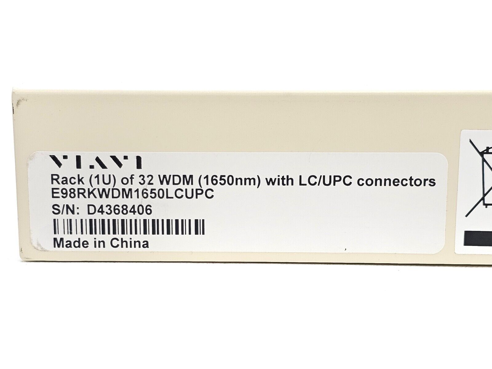 Viavi JDSU E98RKWDM1650LCUPC RACK (1U) OF 32 WDM (1650NM) WITH LC/UPC CONNECTORS