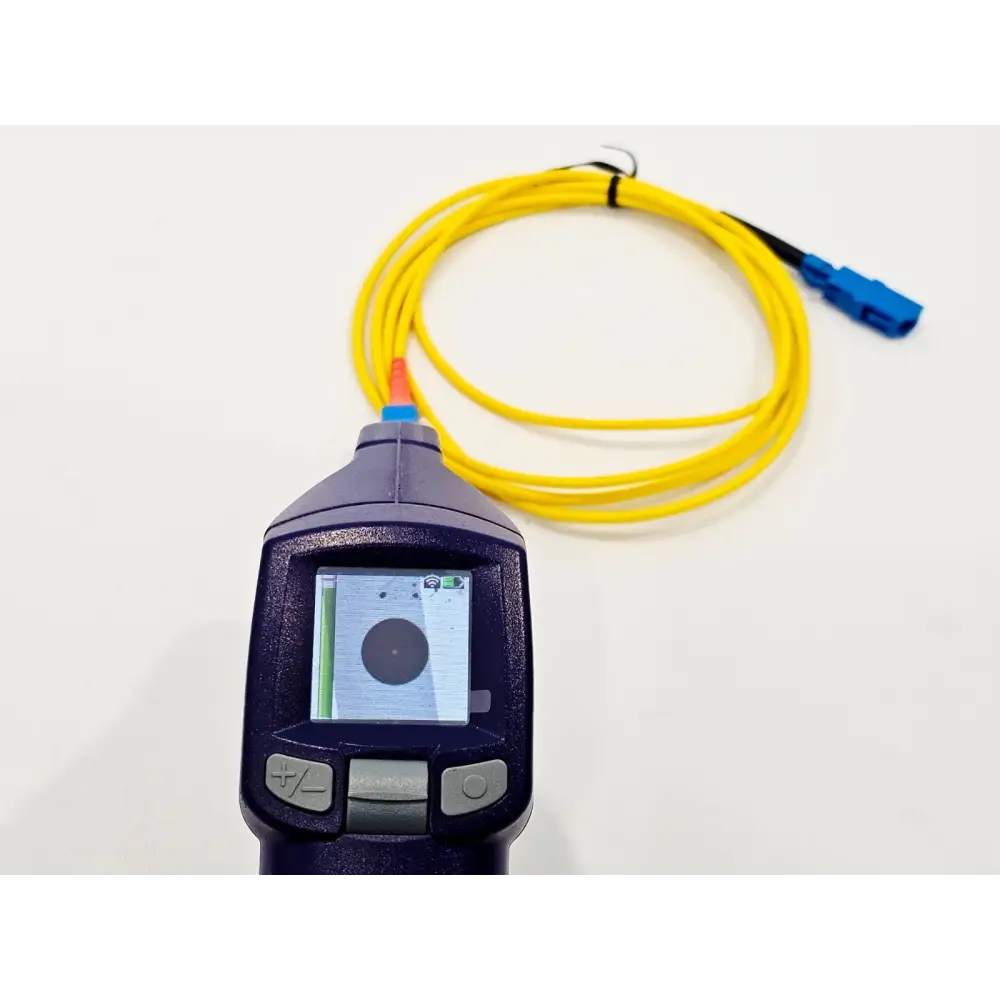 Viavi FiberChek fibre scope side view showing body and tip interface