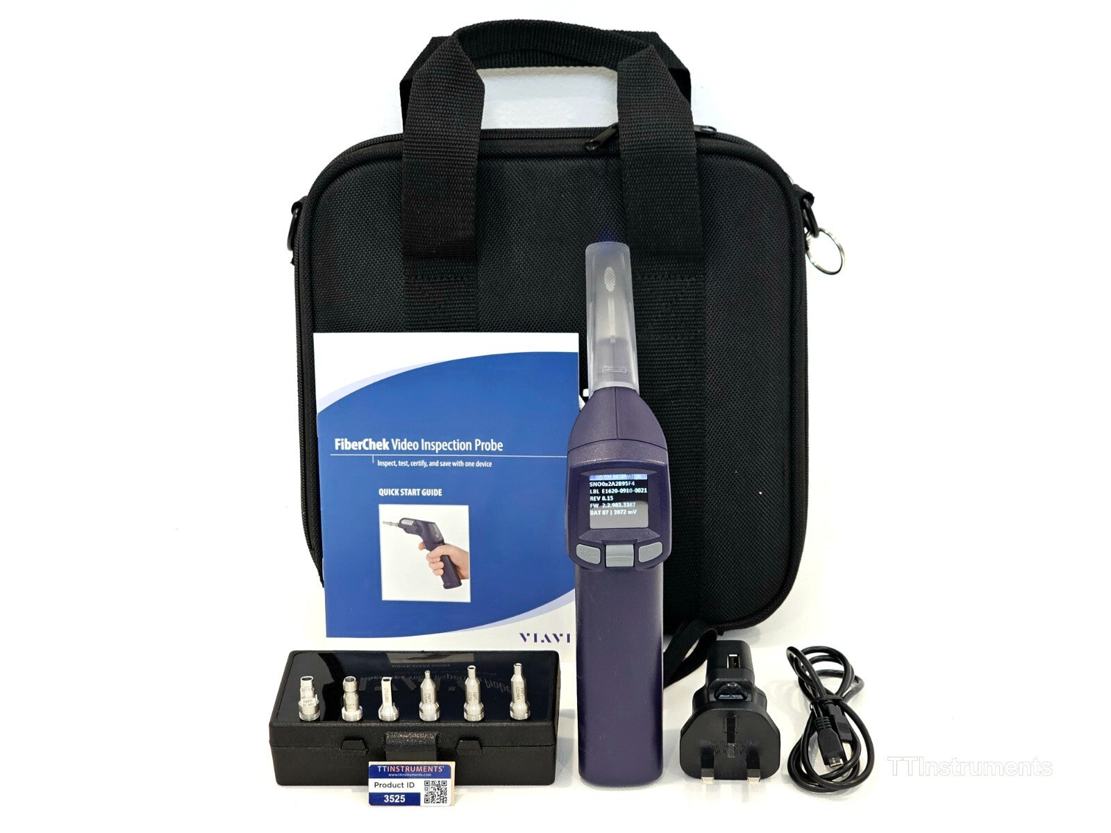 Viavi JDSU FiberChek Fiber Scope Probe + 6 Tips SC/LC/SC-APC/U12M/U25M/U25MA FBP