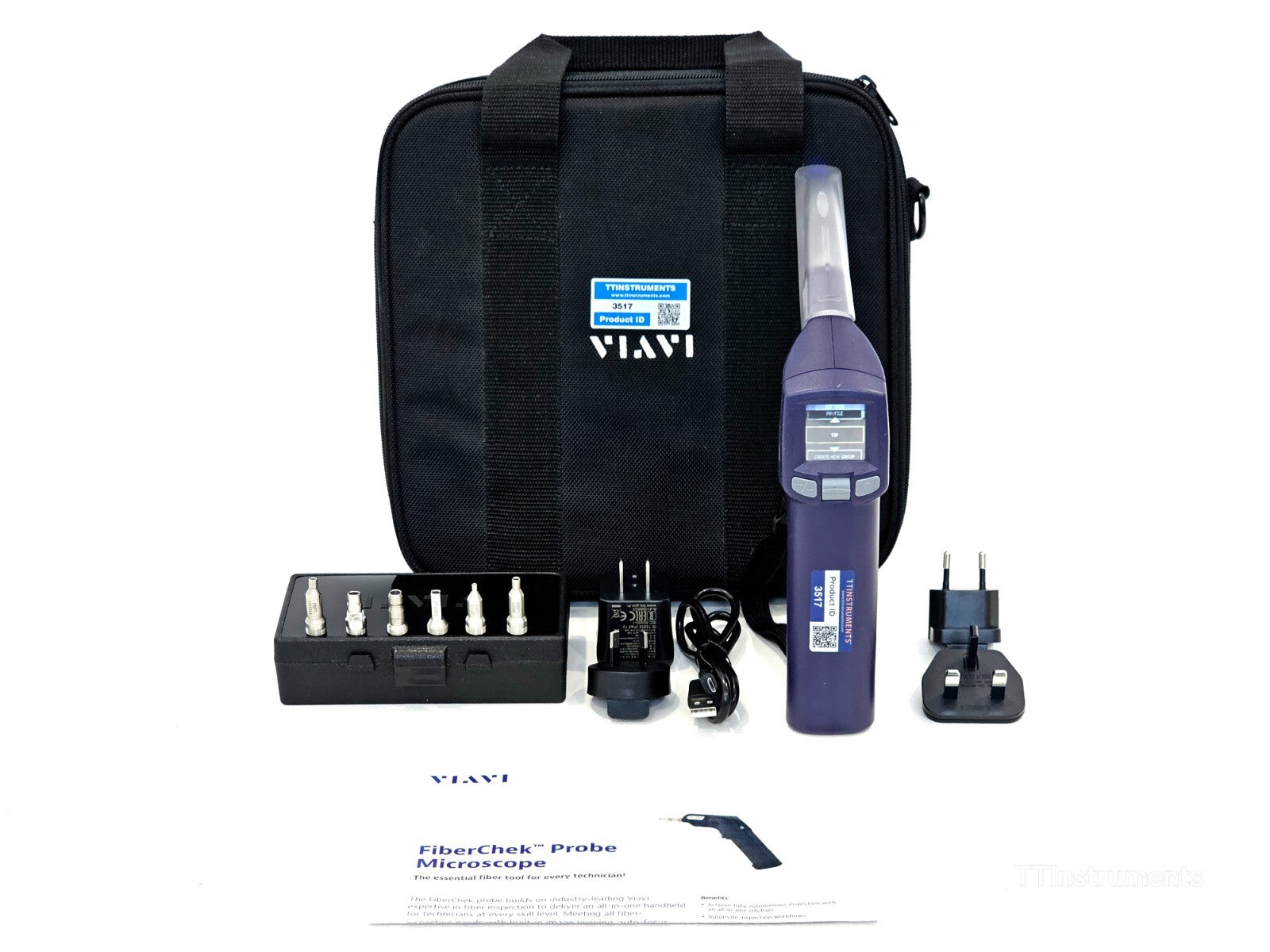 Viavi JDSU FiberChek Fiber Scope Probe with 6 Tips SC/LC/SC-APC/U12M/U25M/U25MA