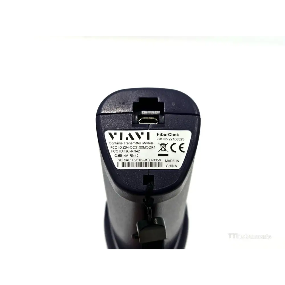 Viavi FiberChek probe with SC-APC bulkhead tip attached