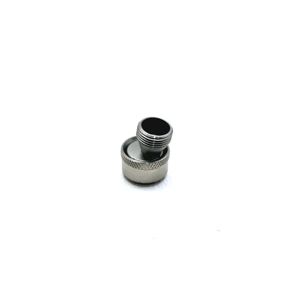 Viavi FBTP-FC-APC FC/APC bulkhead probe tip — angled top view showing knurled body and male threaded nozzle