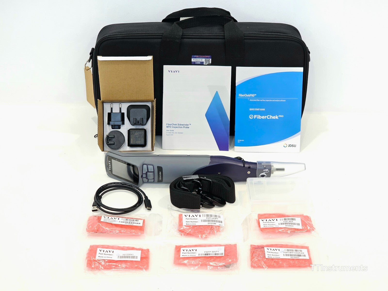 Viavi JDSU FIT-FCSW-KIT2 FiberChek Sidewinder MPO Inspection Fiber Scope + Tips