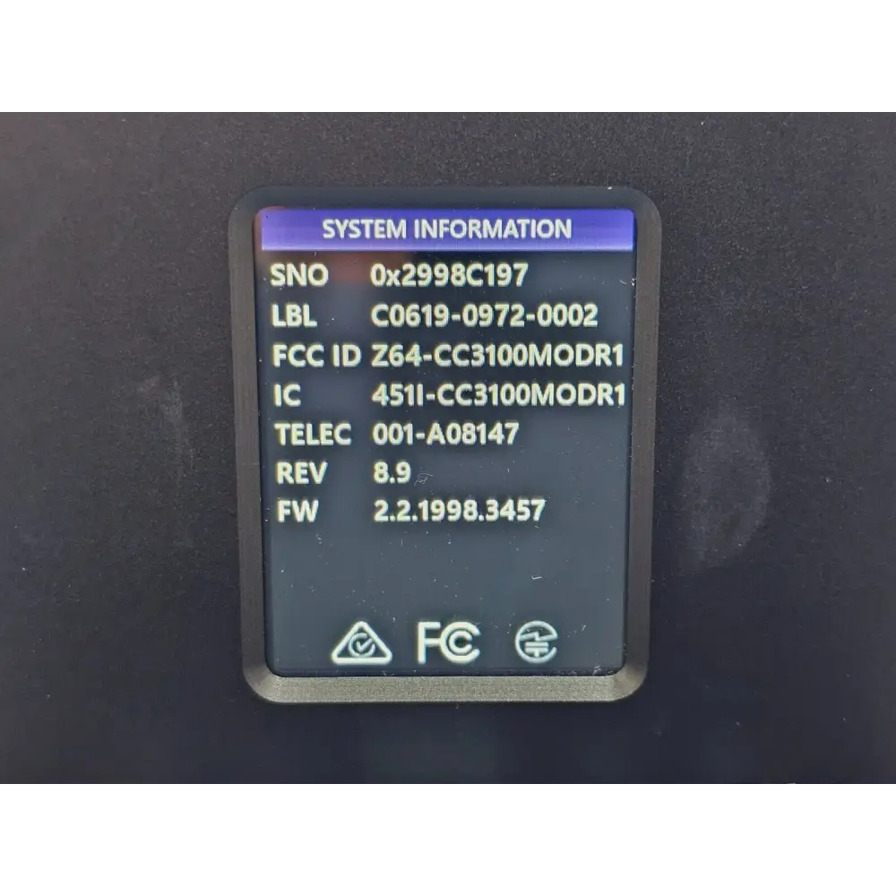 Viavi FVAm-1000-S unit label showing model and serial number detail