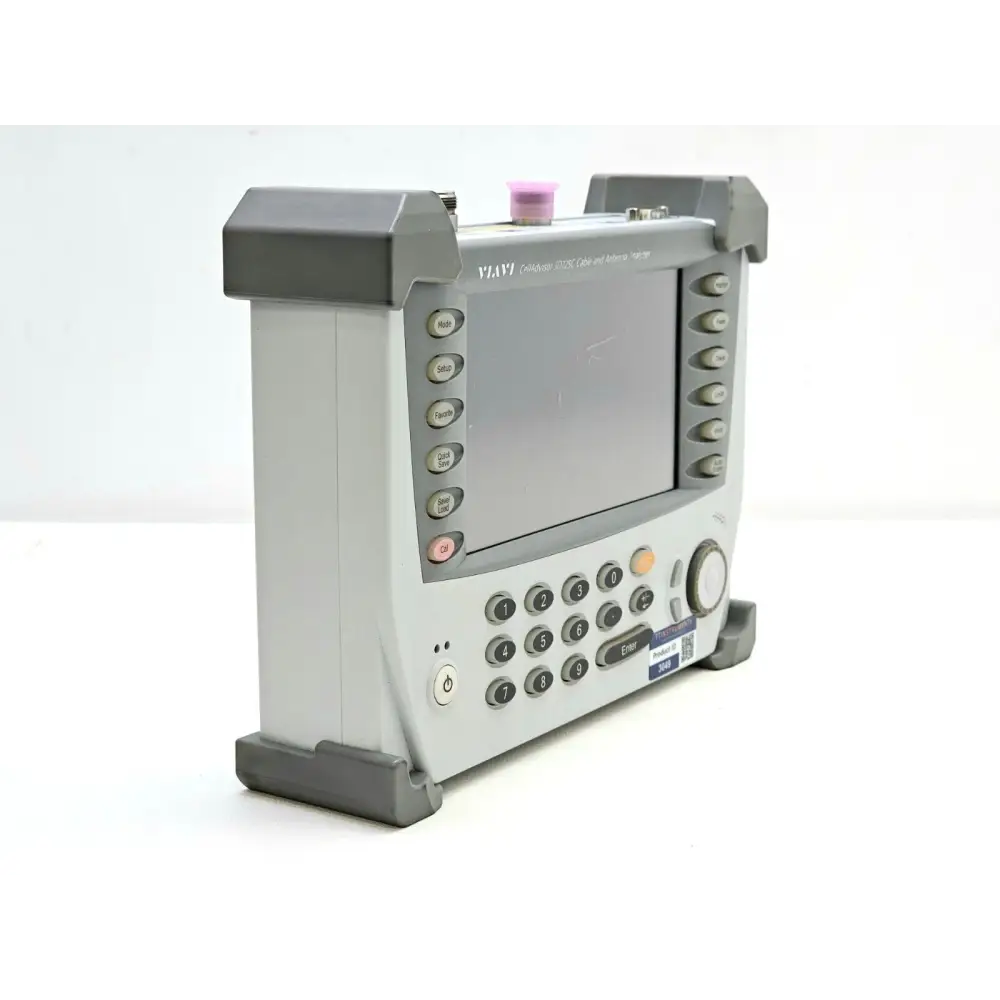 Viavi JD725C CellAdvisor top panel showing RF test port and Bias Tee Option 001 connector