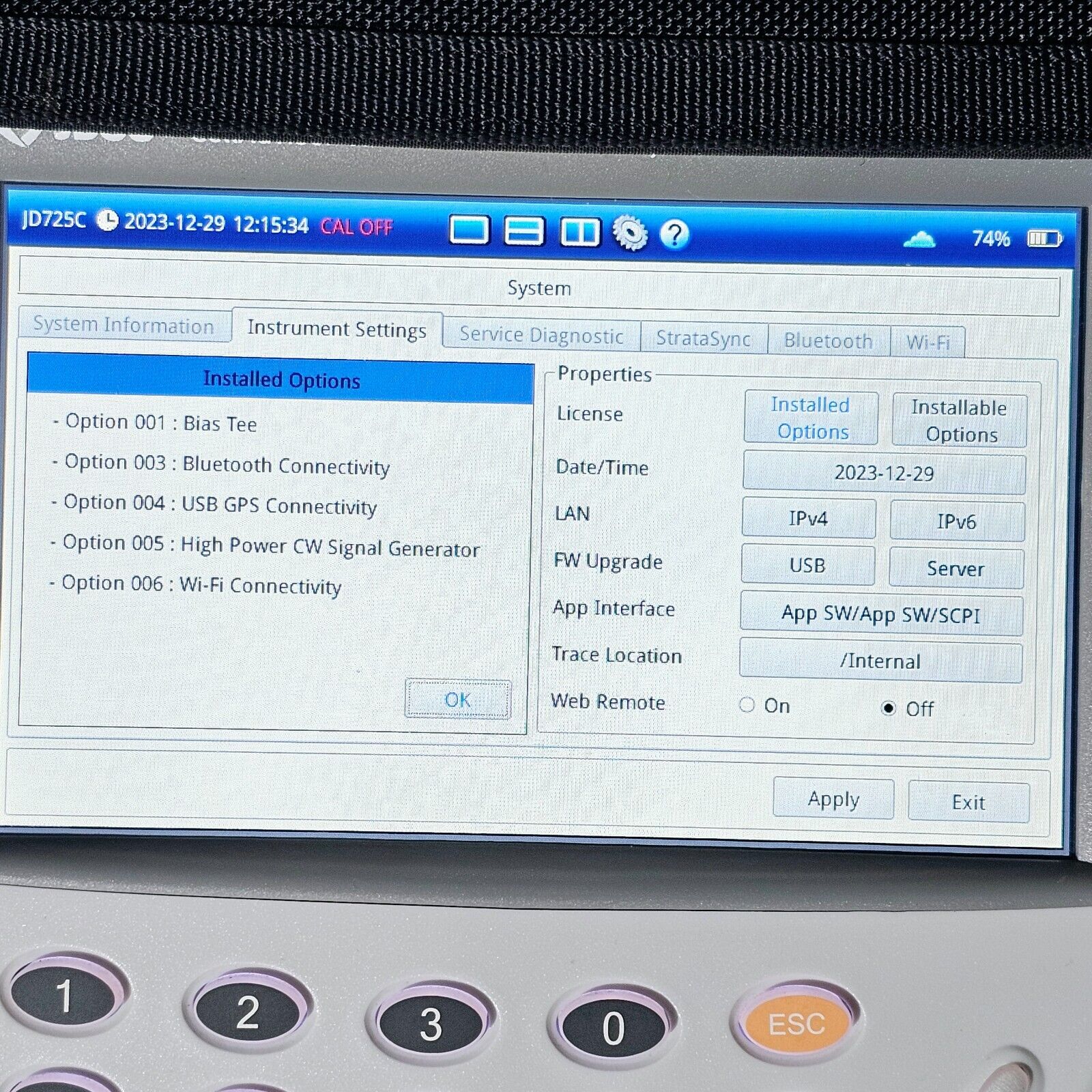 Viavi JDSU JD725C CellAdvisor Cable & Antenna Analyzer 4 GHz w/ Options