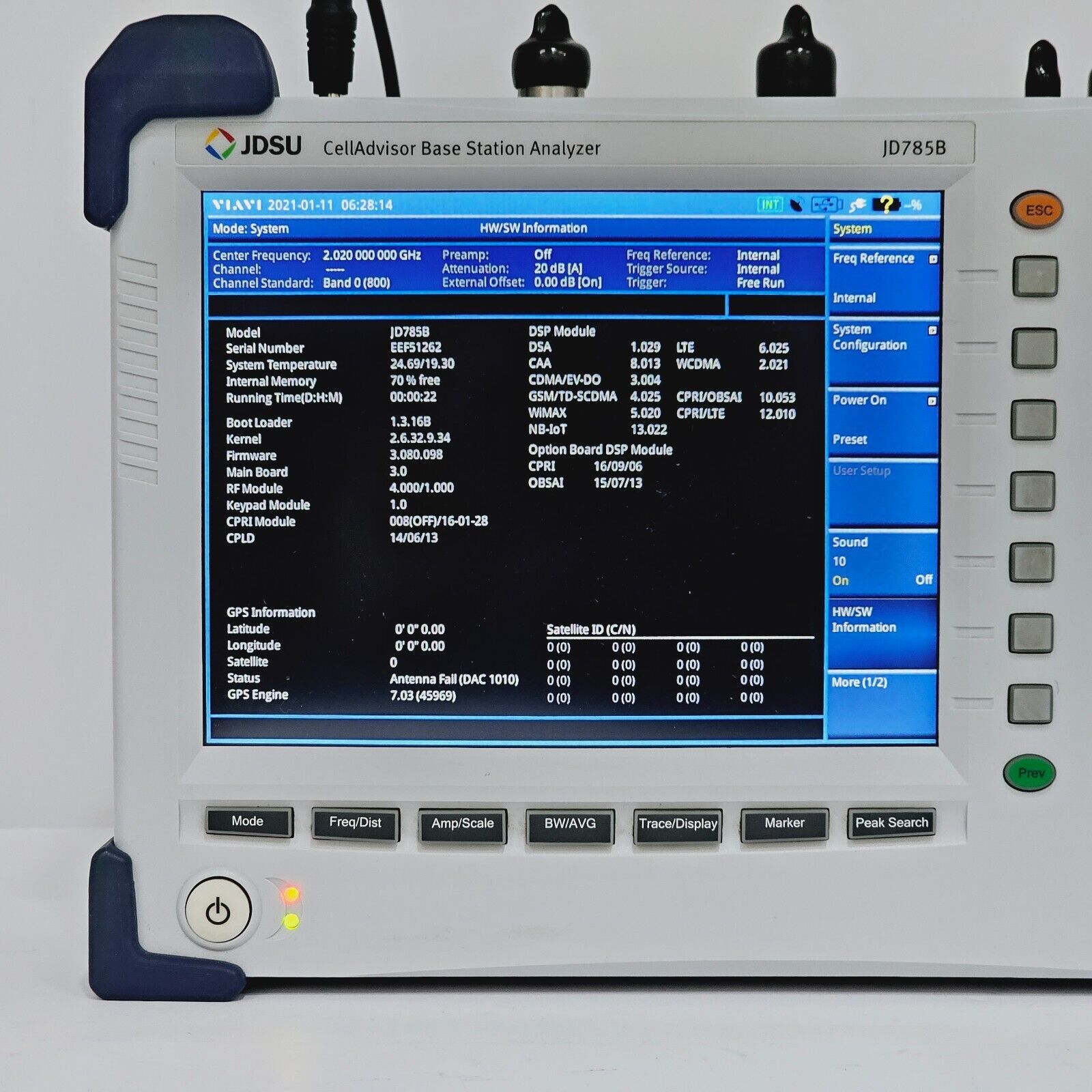 Viavi JDSU JD785B 9kHz-8GHz CellAdvisor Base Station Analyzer w/ JD78050509 + Op