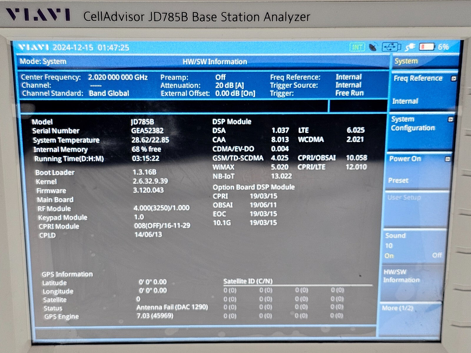 Viavi JDSU JD785B CellAdvisor Base Station Analyzer 9kHz-8GHz LTE RFoCPRI OBSAI