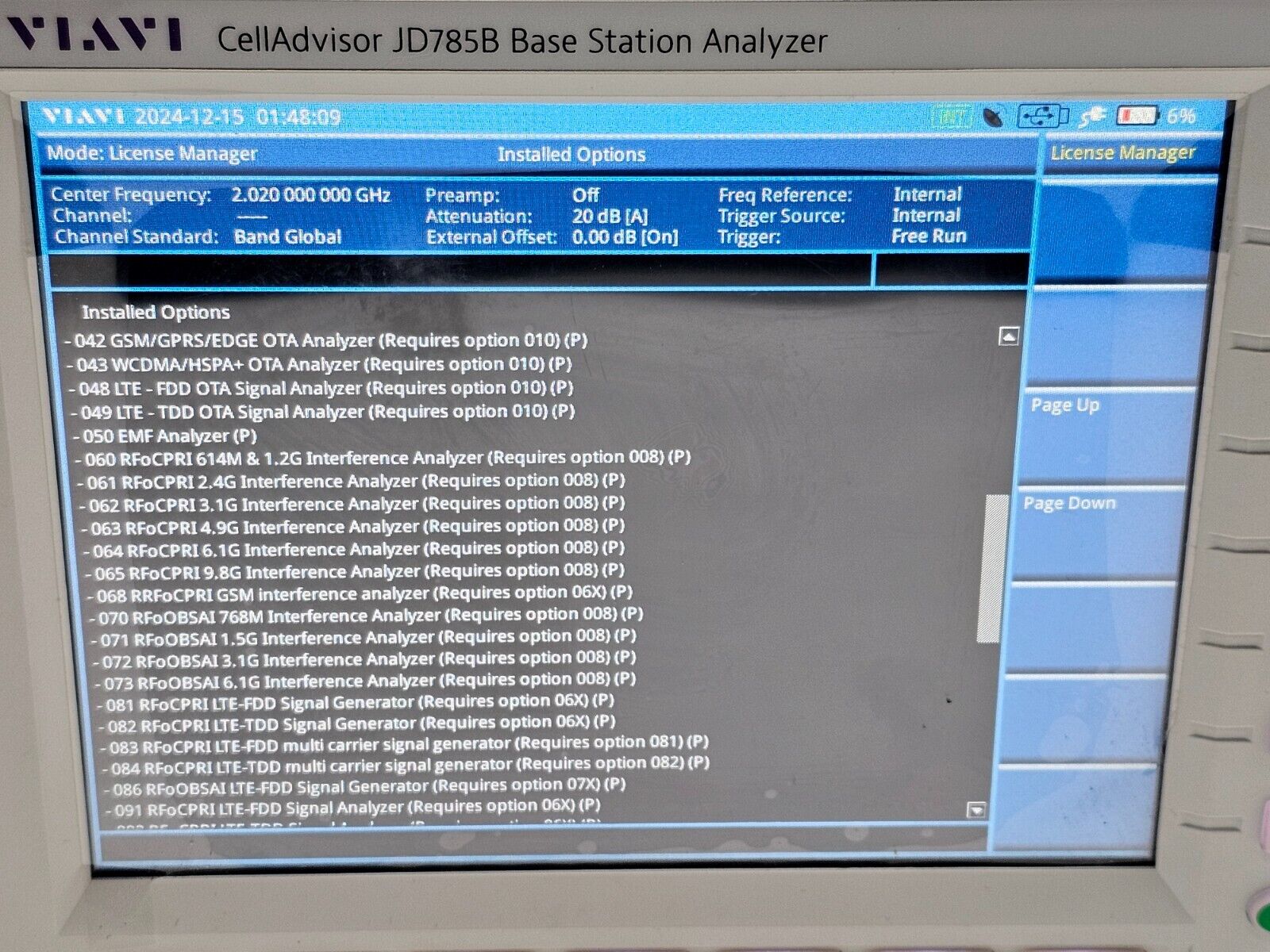 Viavi JDSU JD785B CellAdvisor Base Station Analyzer 9kHz-8GHz LTE RFoCPRI OBSAI