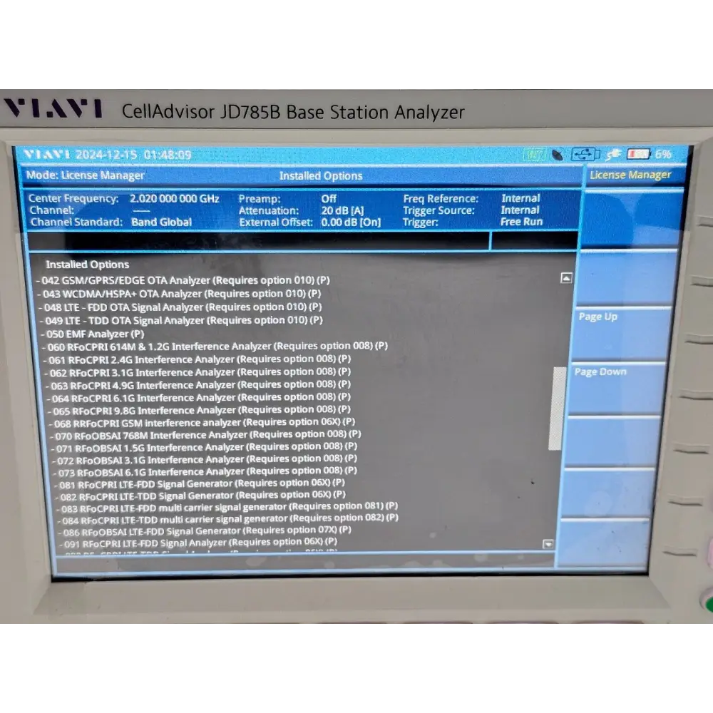 Viavi JDSU JD785B CellAdvisor analyzer keypad and navigation controls