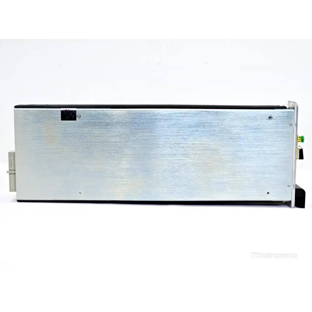 Viavi mEDFA-C1 L-band EDFA module side profile view showing brushed aluminium chassis and rail guide tracks